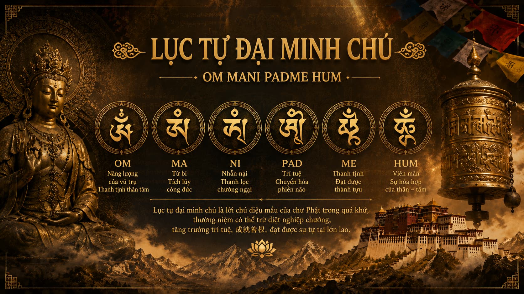 Nhẫn Thần Chú Om Mani Padme Hum: Ý Nghĩa, Công Dụng và Cách Sử Dụng Năm 2026 Bồ đề sao nguyệt