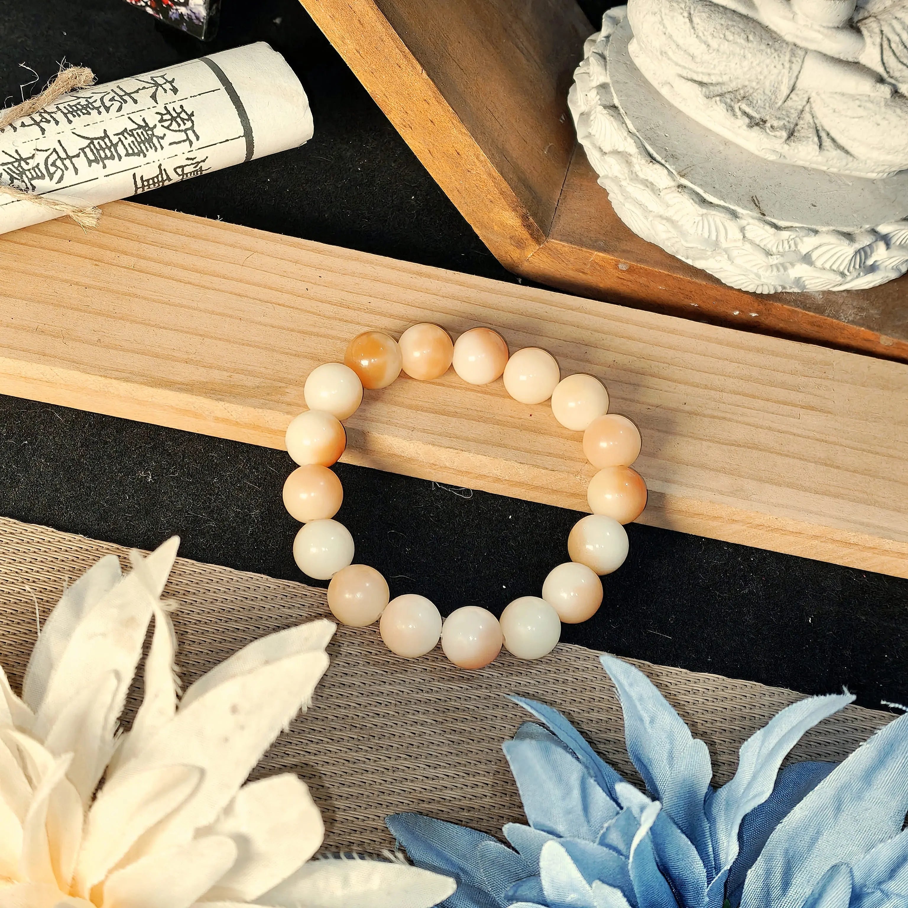 B44 - Linh Tiêu - Vòng Tay Hạt Bồ Đề Tròn 12mm - Màu Pastel Xinh  Bồ đề sao nguyệt