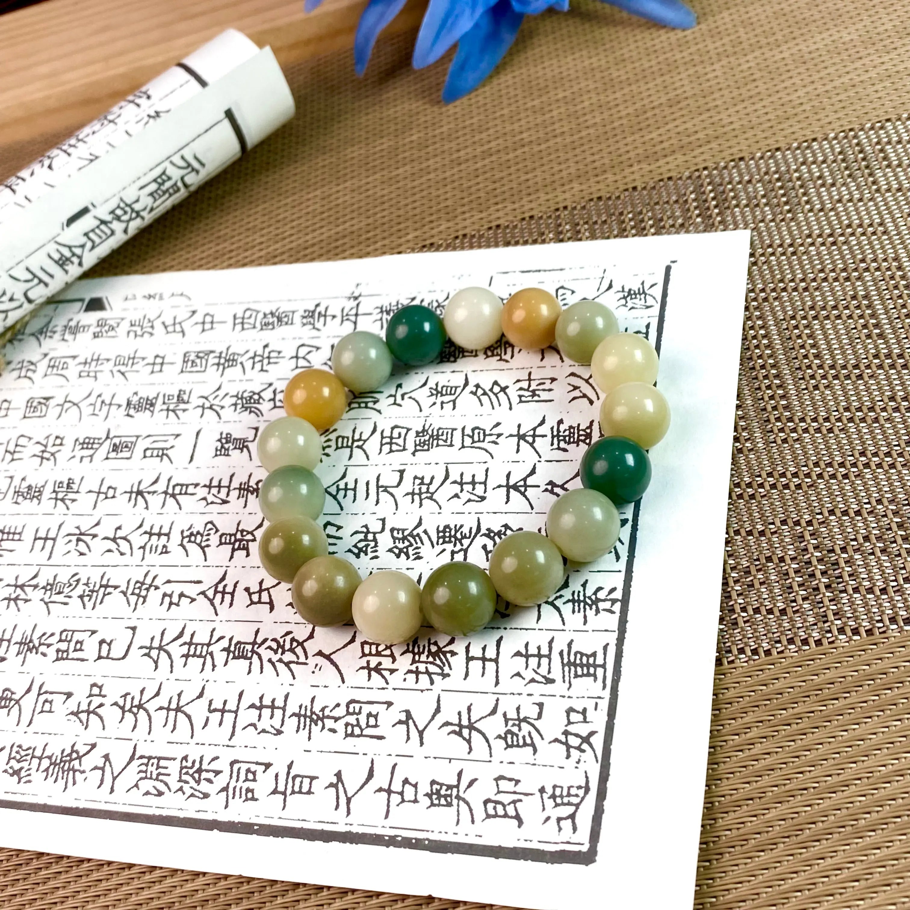 B45 - Thiên Sơn Thuý - Vòng Tay Hạt Bồ Đề Trơn ~12.5mm - Hạt Bồ Đề Phong Hoá - Vòng tay hạt bồ đề tự nhiên hạt tròn  Bồ đề sao nguyệt