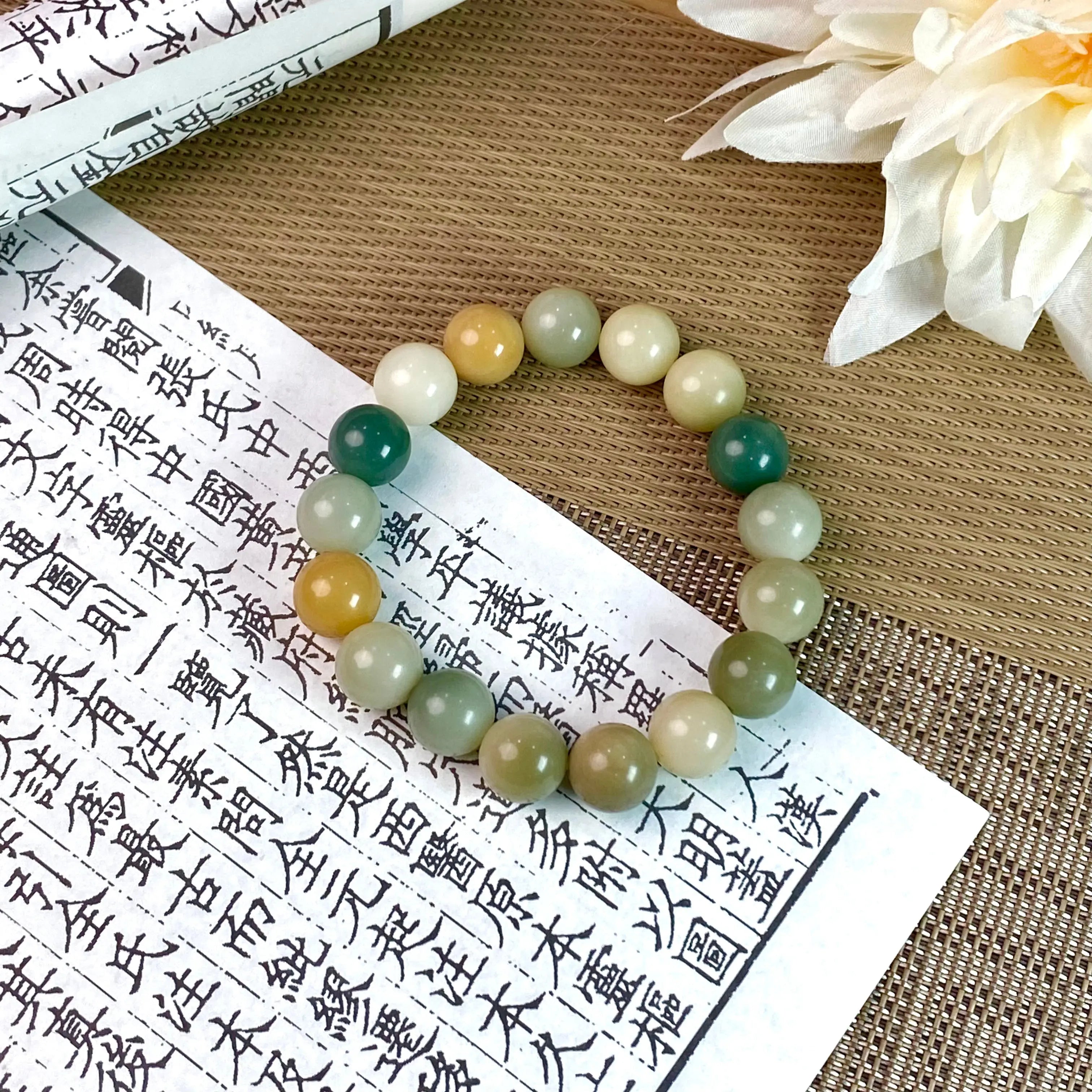 B45 - Thiên Sơn Thuý - Vòng Tay Hạt Bồ Đề Trơn ~12.5mm - Hạt Bồ Đề Phong Hoá - Vòng tay hạt bồ đề tự nhiên hạt tròn  Bồ đề sao nguyệt