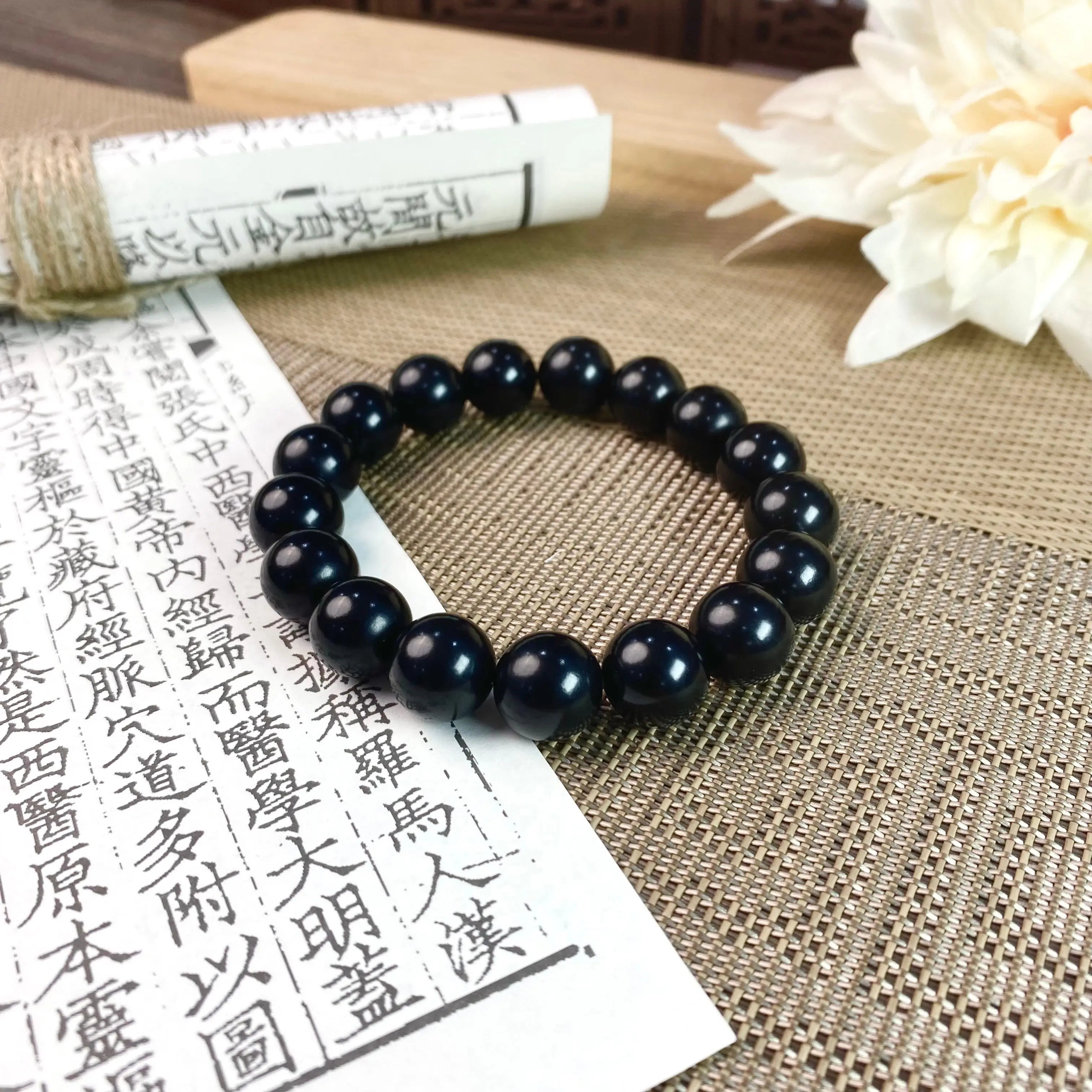 B45 - Thiên Sơn Thuý - Vòng Tay Hạt Bồ Đề Trơn ~12.5mm - Hạt Bồ Đề Phong Hoá - Vòng tay hạt bồ đề tự nhiên hạt tròn  Bồ đề sao nguyệt