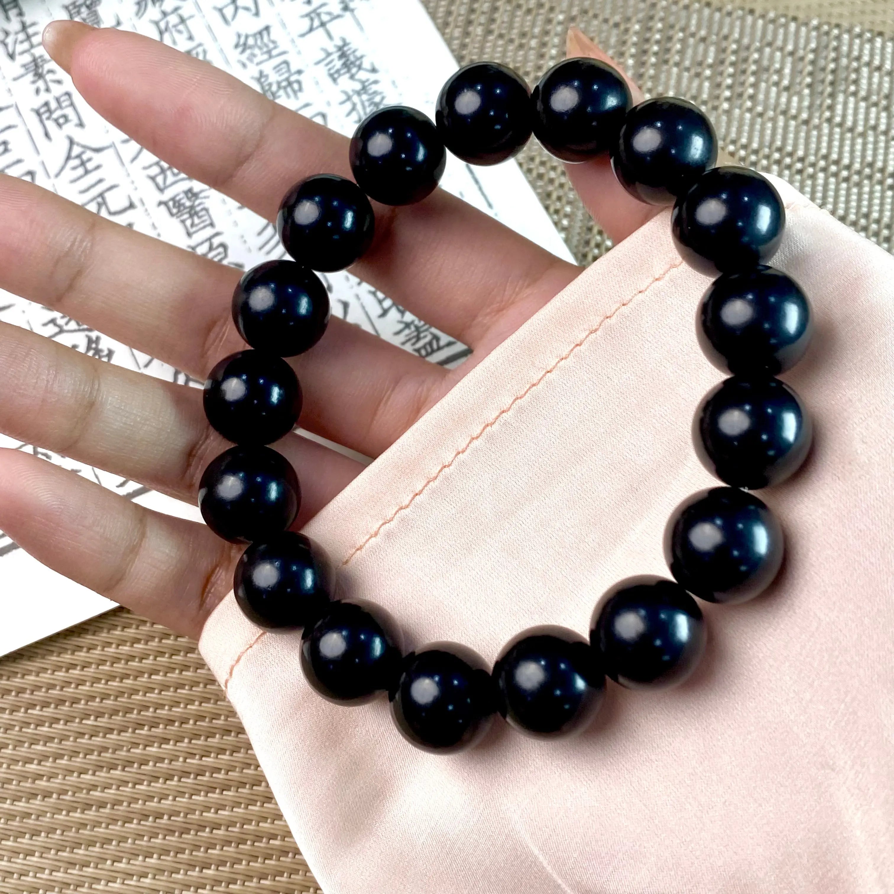 B45 - Thiên Sơn Thuý - Vòng Tay Hạt Bồ Đề Trơn ~12.5mm - Hạt Bồ Đề Phong Hoá - Vòng tay hạt bồ đề tự nhiên hạt tròn  Bồ đề sao nguyệt