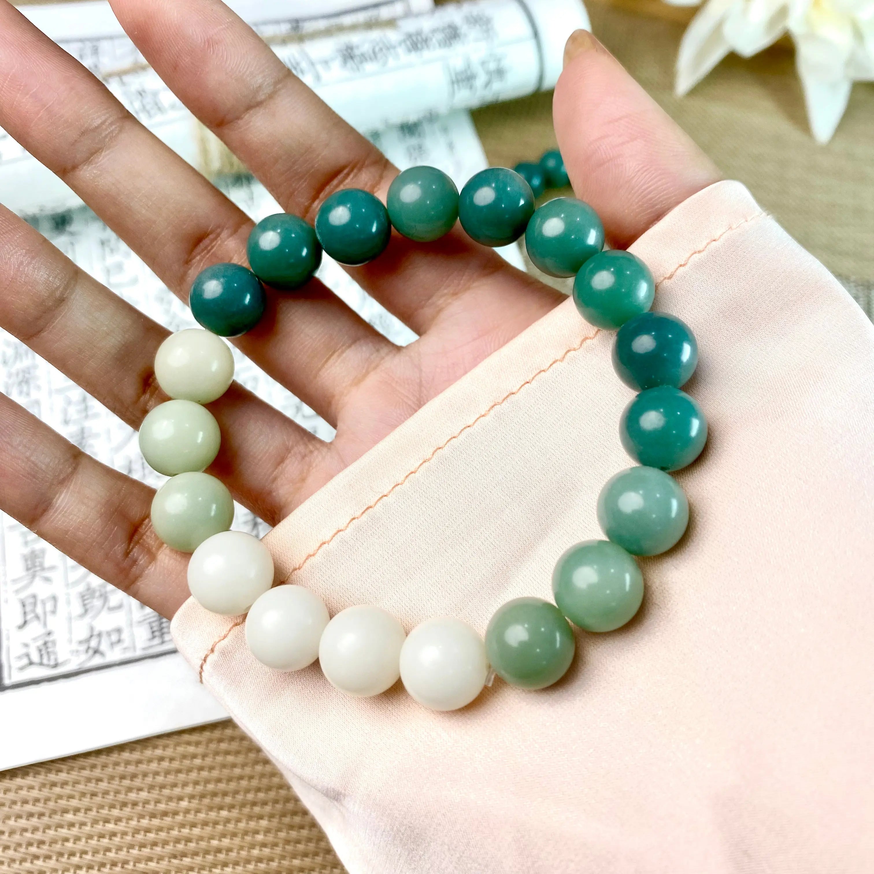B46 - Thiên Thuỷ Bích -  Vòng Tay Hạt Bồ Đề Phong Hoá 10mm - Vòng tay hạt bồ đề tự nhiên hạt tròn  Bồ đề sao nguyệt