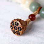 B08 – Bạch Ngọc Bồ Đề Tâm Liên – Vòng tay hạt bồ đề tự nhiên charm gỗ treo tâm sen  Bồ đề sao nguyệt