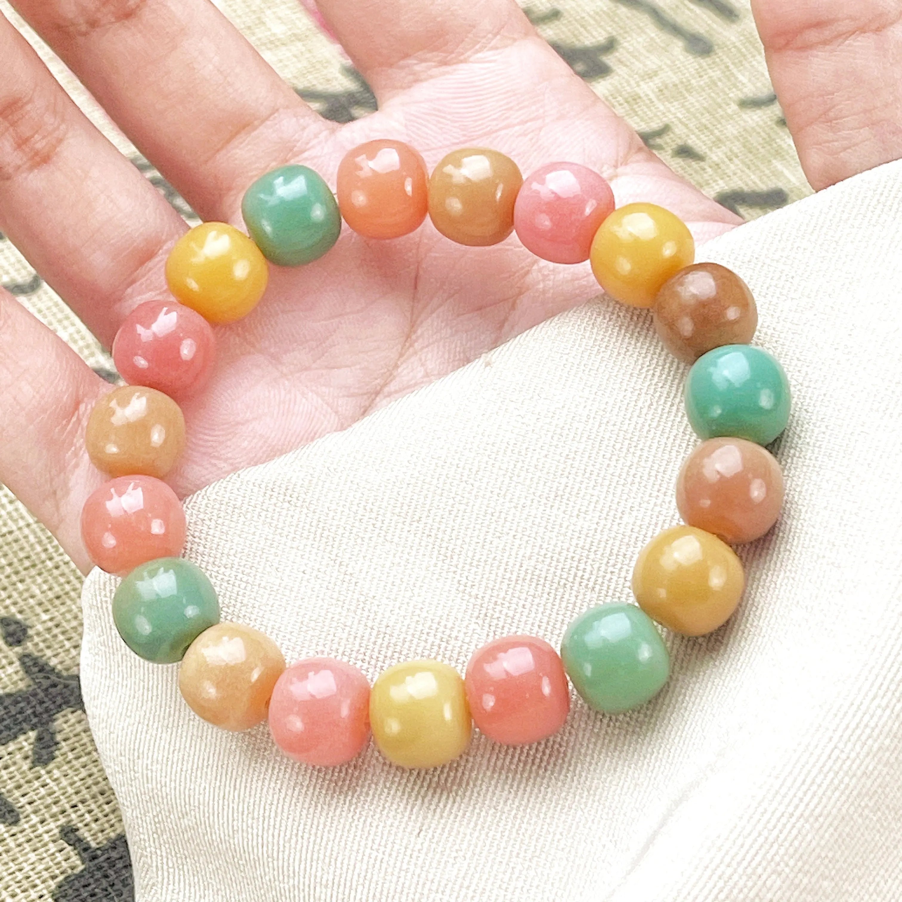 B41 - Đậu Thảo - Vòng Tay Hạt Bồ Đề Kích Thước 10mm - Hạt Nhỏ - Đa Sắc Xinh - Màu Pastel  Bồ đề sao nguyệt