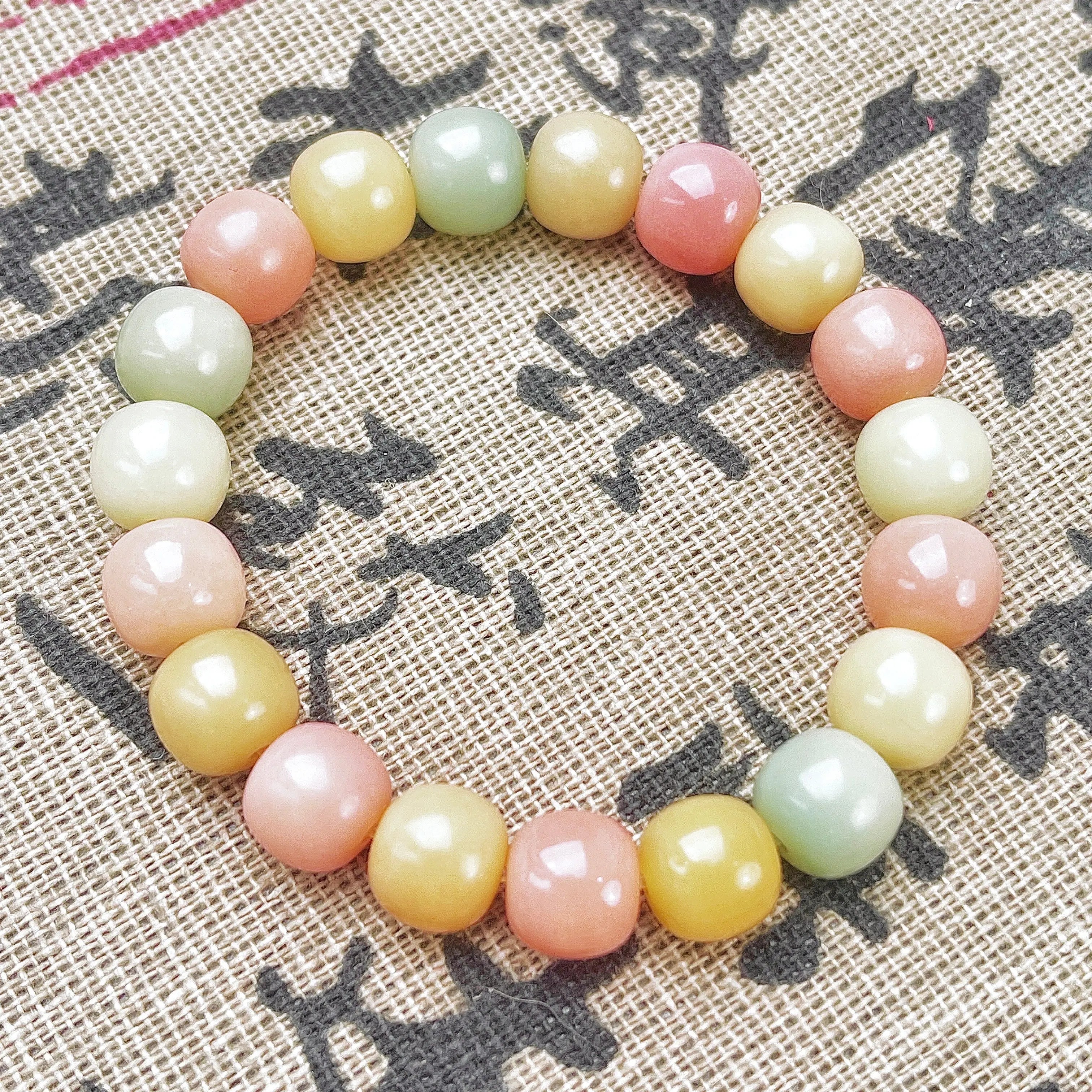 B41 - Đậu Thảo - Vòng Tay Hạt Bồ Đề Kích Thước 10mm - Hạt Nhỏ - Đa Sắc Xinh - Màu Pastel  Bồ đề sao nguyệt