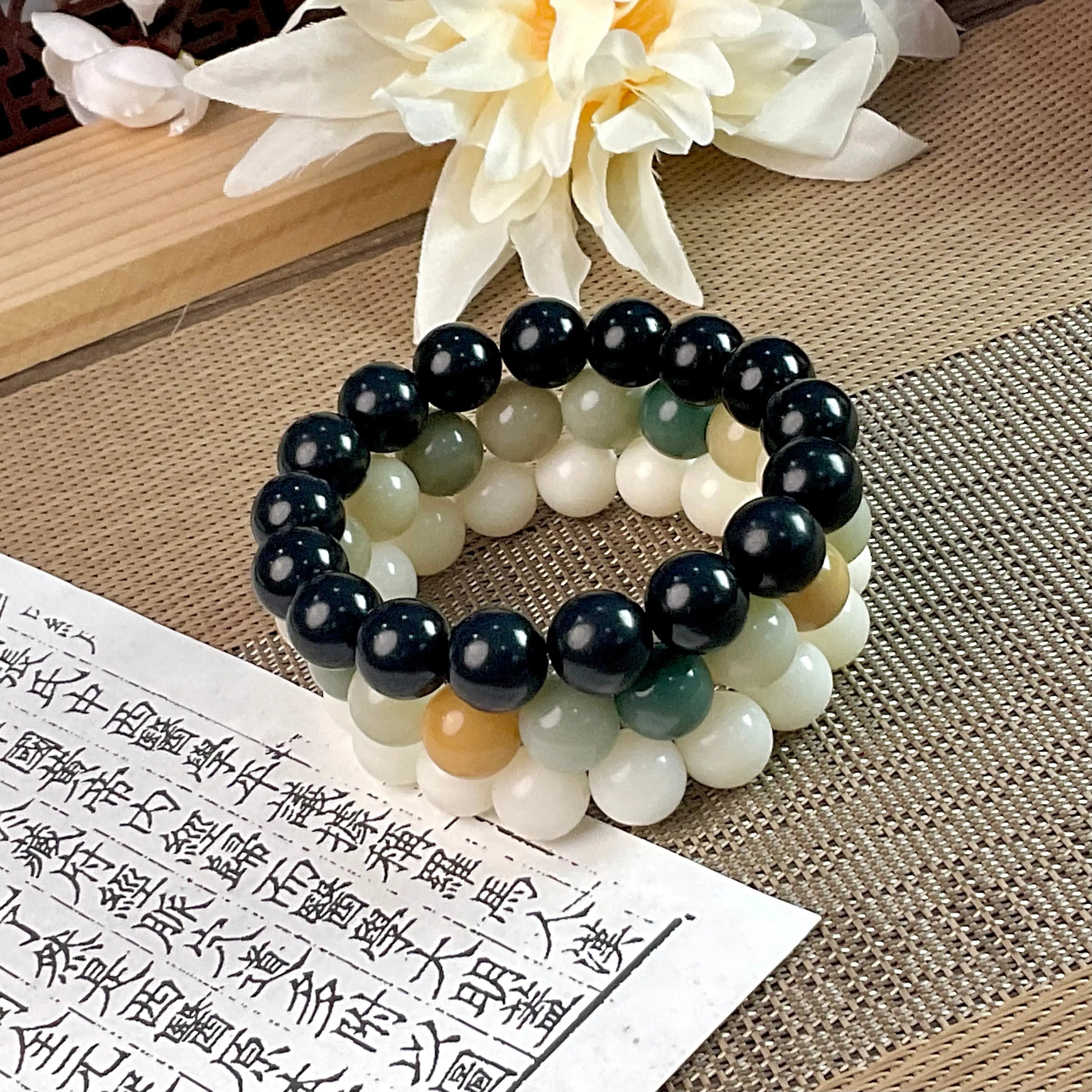 B45 - Thiên Sơn Thuý - Vòng Tay Hạt Bồ Đề Trơn ~12.5mm - Hạt Bồ Đề Phong Hoá - Vòng tay hạt bồ đề tự nhiên hạt tròn  Bồ đề sao nguyệt