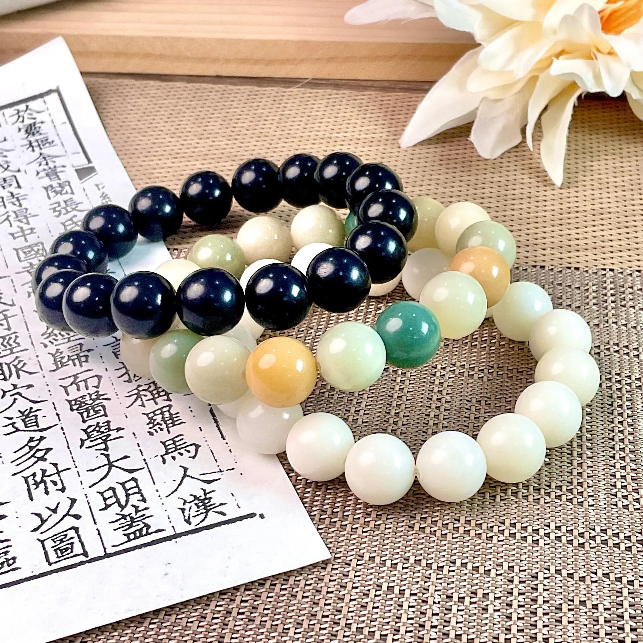 B45 - Thiên Sơn Thuý - Vòng Tay Hạt Bồ Đề Trơn ~12.5mm - Hạt Bồ Đề Phong Hoá - Vòng tay hạt bồ đề tự nhiên hạt tròn  Bồ đề sao nguyệt
