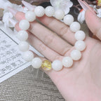 B51 Bạch Ngọc Bồ Đề Ngũ Hành 12mm - Vòng Tay Hạt Bồ Đề tự nhiên chạm khắc Lục Tự Đại Minh Chú bảo bình an  Bồ đề sao nguyệt
