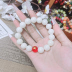 B51 Bạch Ngọc Bồ Đề Ngũ Hành 12mm - Vòng Tay Hạt Bồ Đề tự nhiên chạm khắc Lục Tự Đại Minh Chú bảo bình an  Bồ đề sao nguyệt