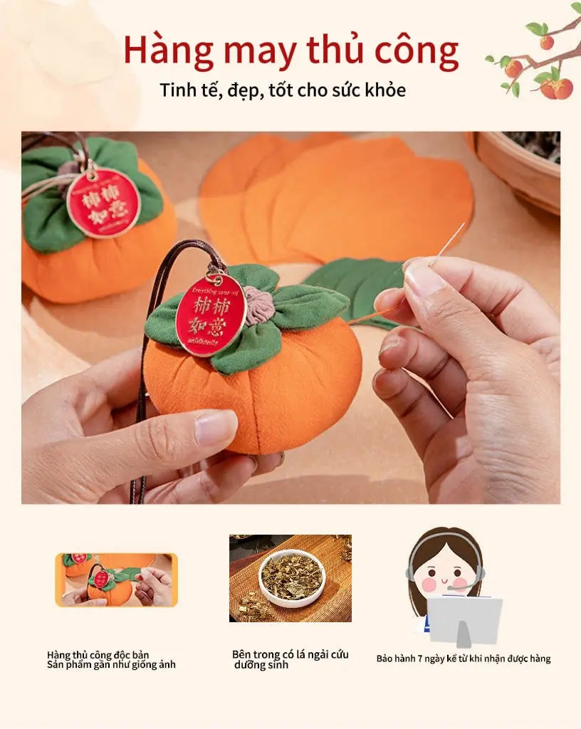 A00 Túi Thơm Thảo Mộc Treo Phòng Hình Quả Hồng – Phong Cách Cổ Phong – Khử Mùi, Thư Giãn & Tạo Năng Lượng Dễ Chịu  Bồ đề sao nguyệt