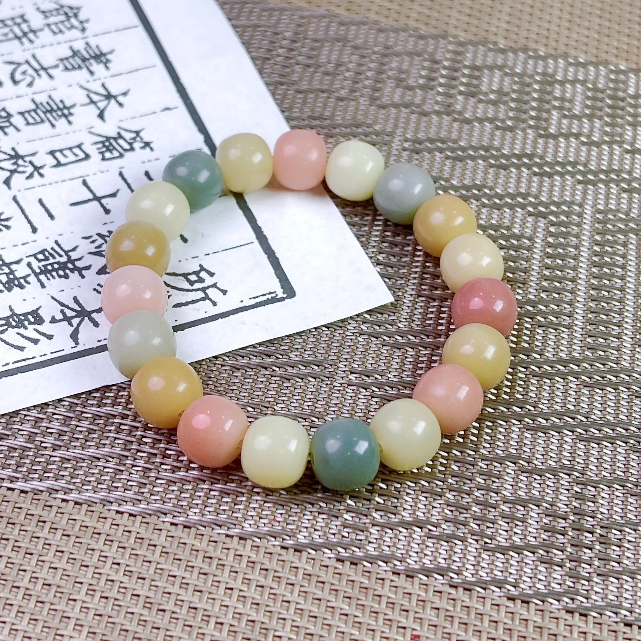 B41 - Đậu Thảo - Vòng Tay Hạt Bồ Đề Kích Thước 10mm - Hạt Nhỏ - Đa Sắc Xinh - Màu Pastel  Bồ đề sao nguyệt