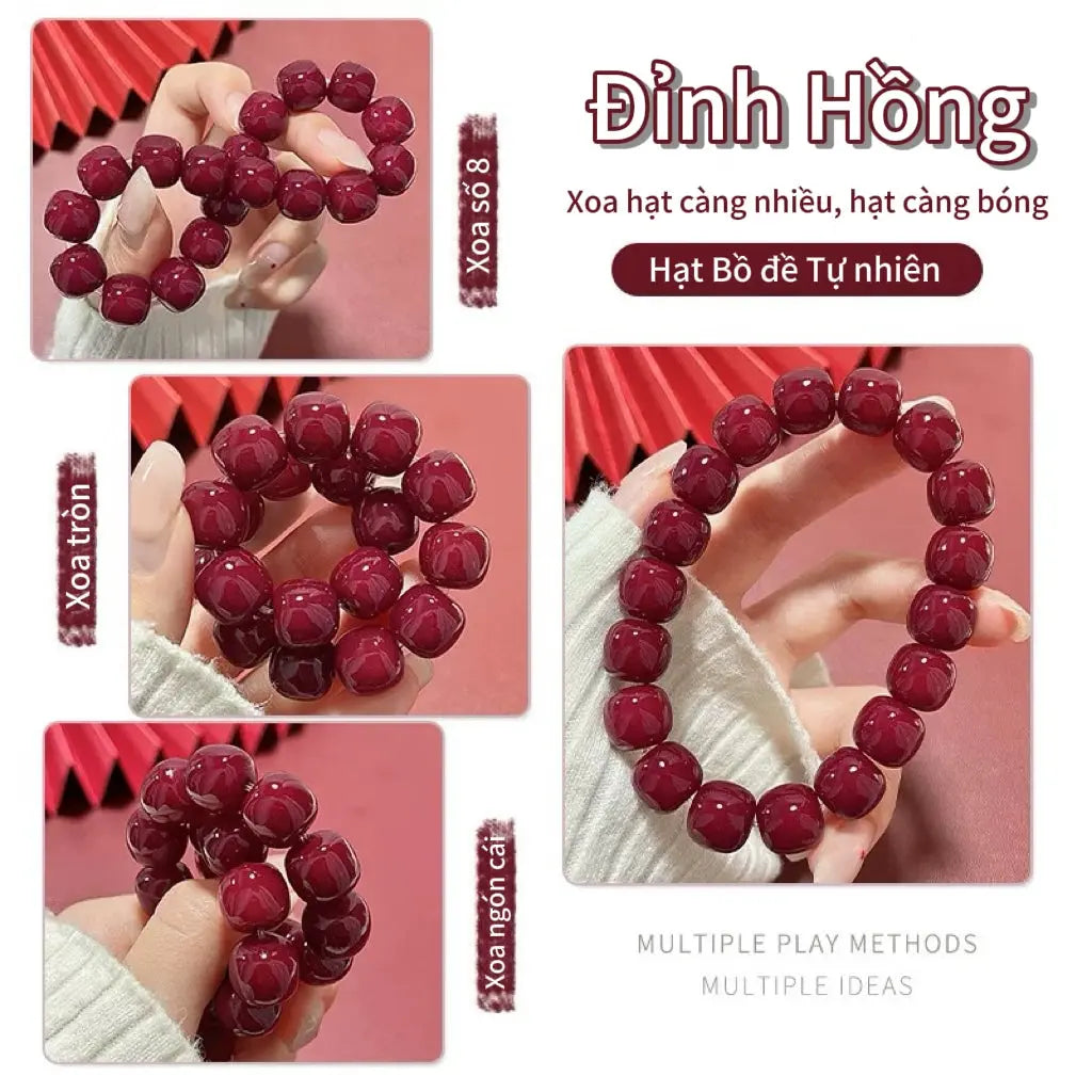 B25 Đỉnh Hồng Quan Lục 11-12mm – Bồ Đề Phong Hoá Màu Đỏ Xanh Hiếm  Bồ đề sao nguyệt