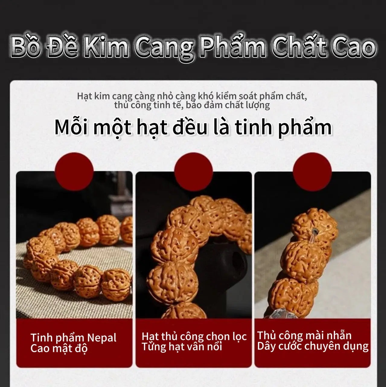 B57 Vòng Tay Bồ Đề Kim Cang 15-16mm – Hạt To Cao Cấp Bảo Hộ Năng Lượng  Bồ đề sao nguyệt
