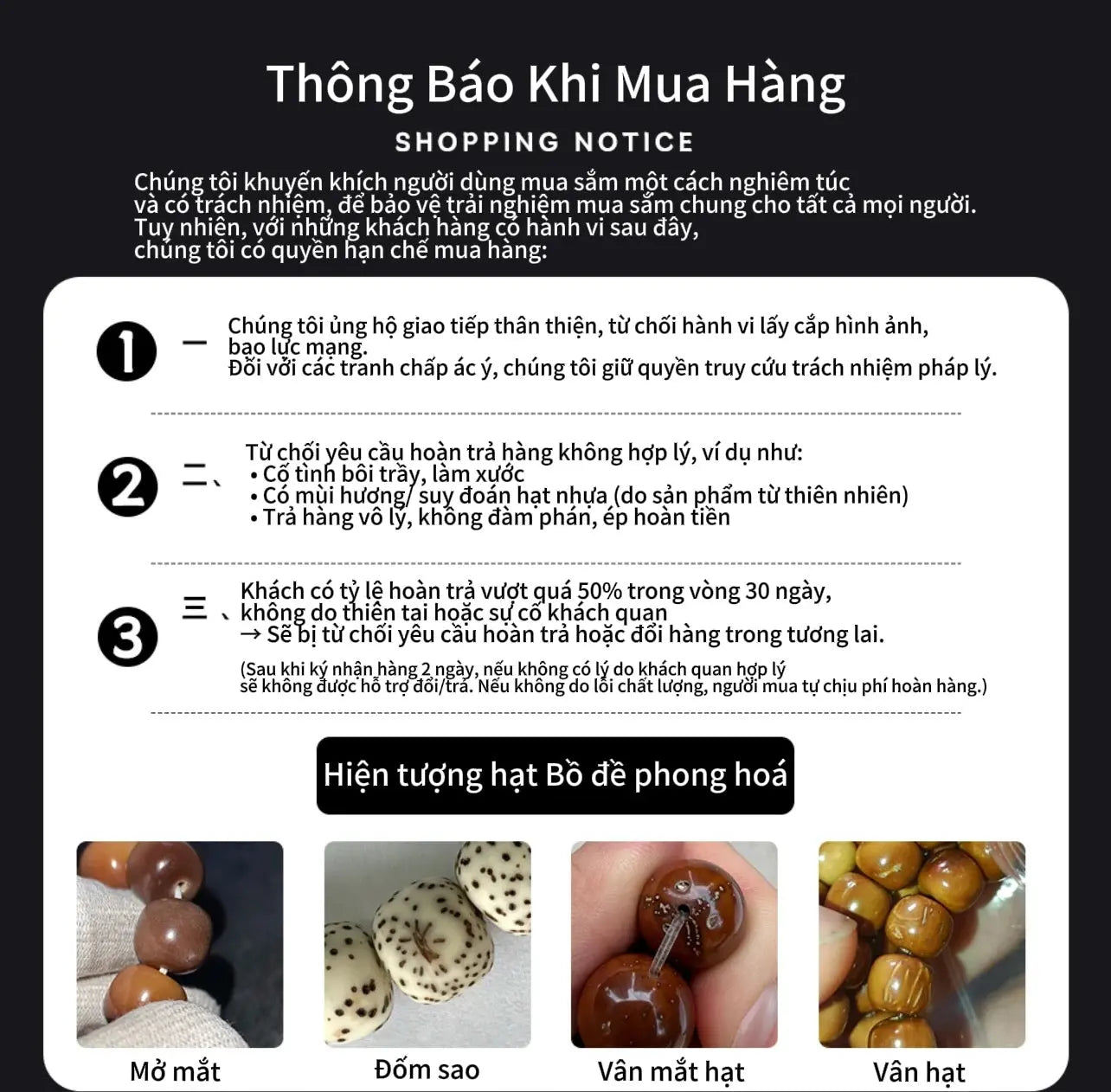 B30 Thảo Trường Oanh Phi – Vòng Tay Bồ Đề Hình Bầu Dục 6x9mm Nhẹ Nhàng  Bồ đề sao nguyệt