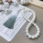 B38 – Chuỗi vòng dài Hạt Bạch Ngọc Bồ Đề tự nhiên - Lần hạt, đeo tay - Hoa sen, Nhẫn treo, Tua rua ombre xinh  Bồ đề sao nguyệt
