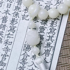 B38 – Chuỗi vòng dài Hạt Bạch Ngọc Bồ Đề tự nhiên - Lần hạt, đeo tay - Hoa sen, Nhẫn treo, Tua rua ombre xinh  Bồ đề sao nguyệt