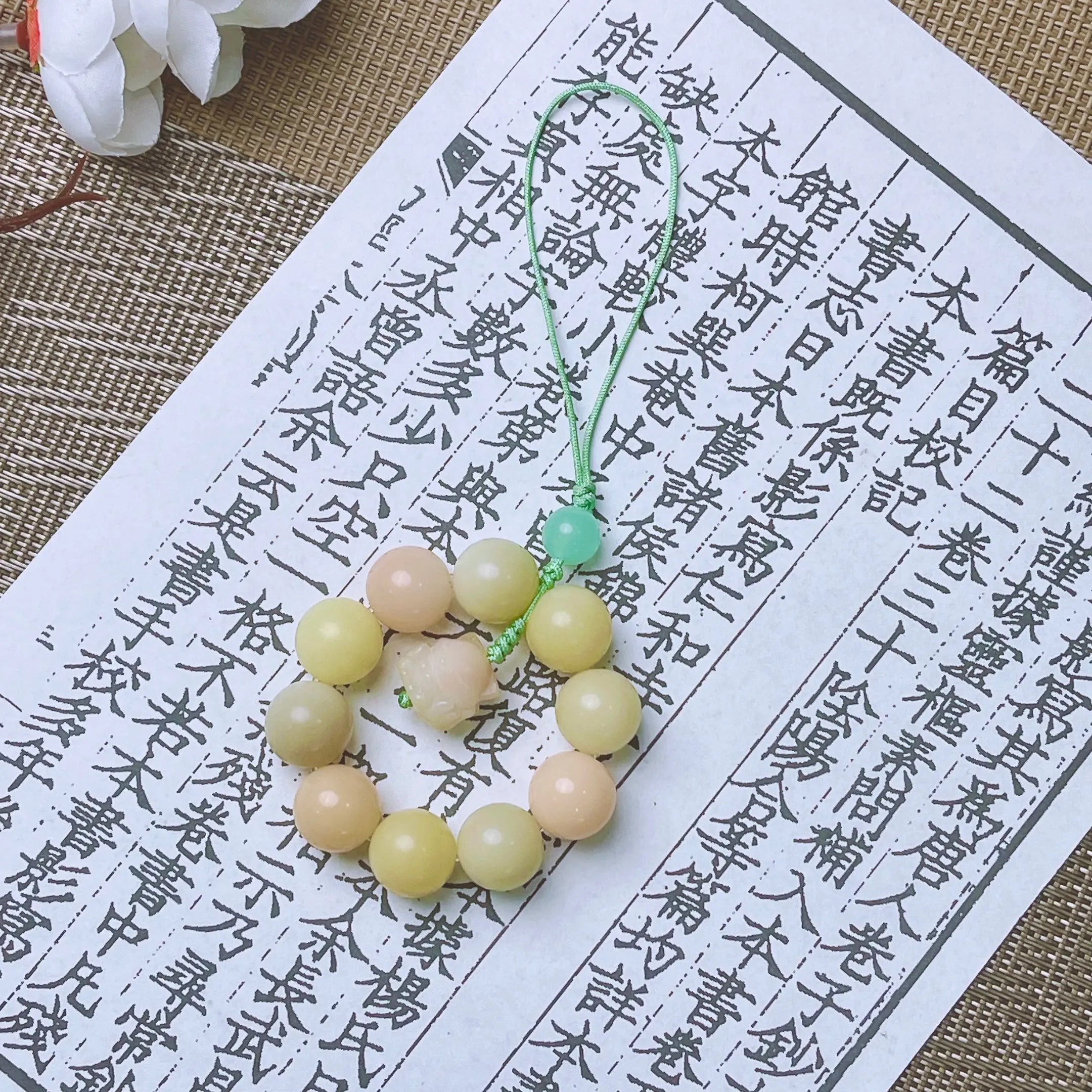 B36 - Móc Treo Điện Thoại / Móc Treo Chìa Khóa Bằng Hạt Bồ Đề Tự Nhiên Bảo Bình An Chiêu Tài Lộc - 12mm  Bồ đề sao nguyệt