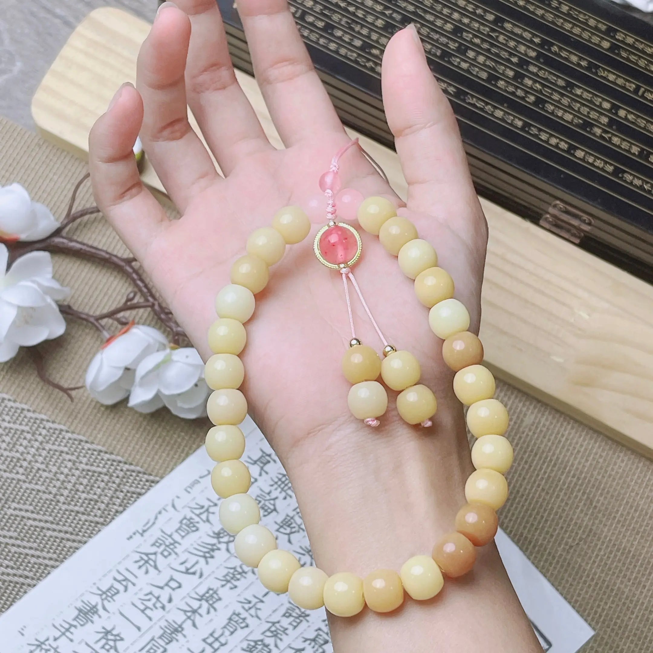 B36 - Móc Treo Điện Thoại / Móc Treo Chìa Khóa Bằng Hạt Bồ Đề Tự Nhiên Bảo Bình An Chiêu Tài Lộc - 12mm  Bồ đề sao nguyệt