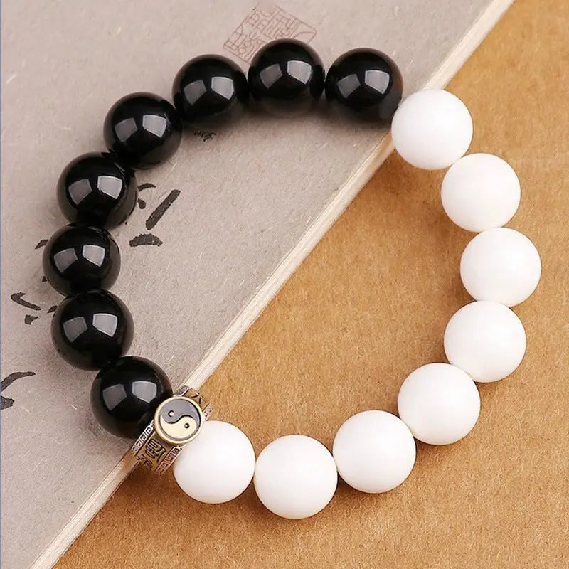 S08 Vòng Tay Thái Cực Đen Trắng 8–10–12–14mm - Cửu Tự Chân Ngôn | Cân Bằng Cảm Xúc – Thu Hút Năng Lượng Tích Cực  Bồ đề sao nguyệt