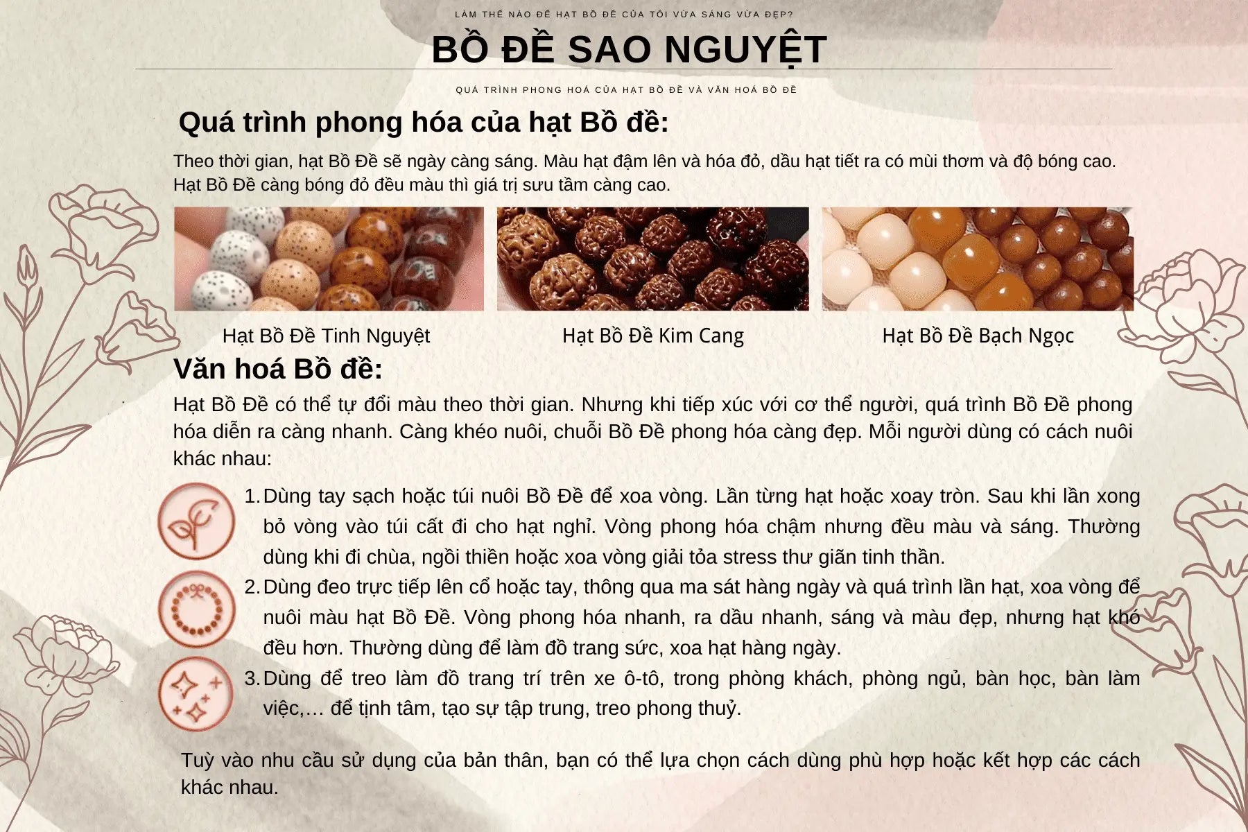 B14 Chuỗi 108 Hạt Bồ Đề Kim Cang Tự Nhiên – Bộ Bộ Cao Thăng Bình An  Bồ đề sao nguyệt