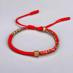 Vòng Tay Dây Tết Chỉ Ngũ Sắc Thủ Công – Điều Hòa Năng Lượng, Hút May Mắn & Bình An (Đỏ / Đen / Xanh Lá) Bồ đề sao nguyệt