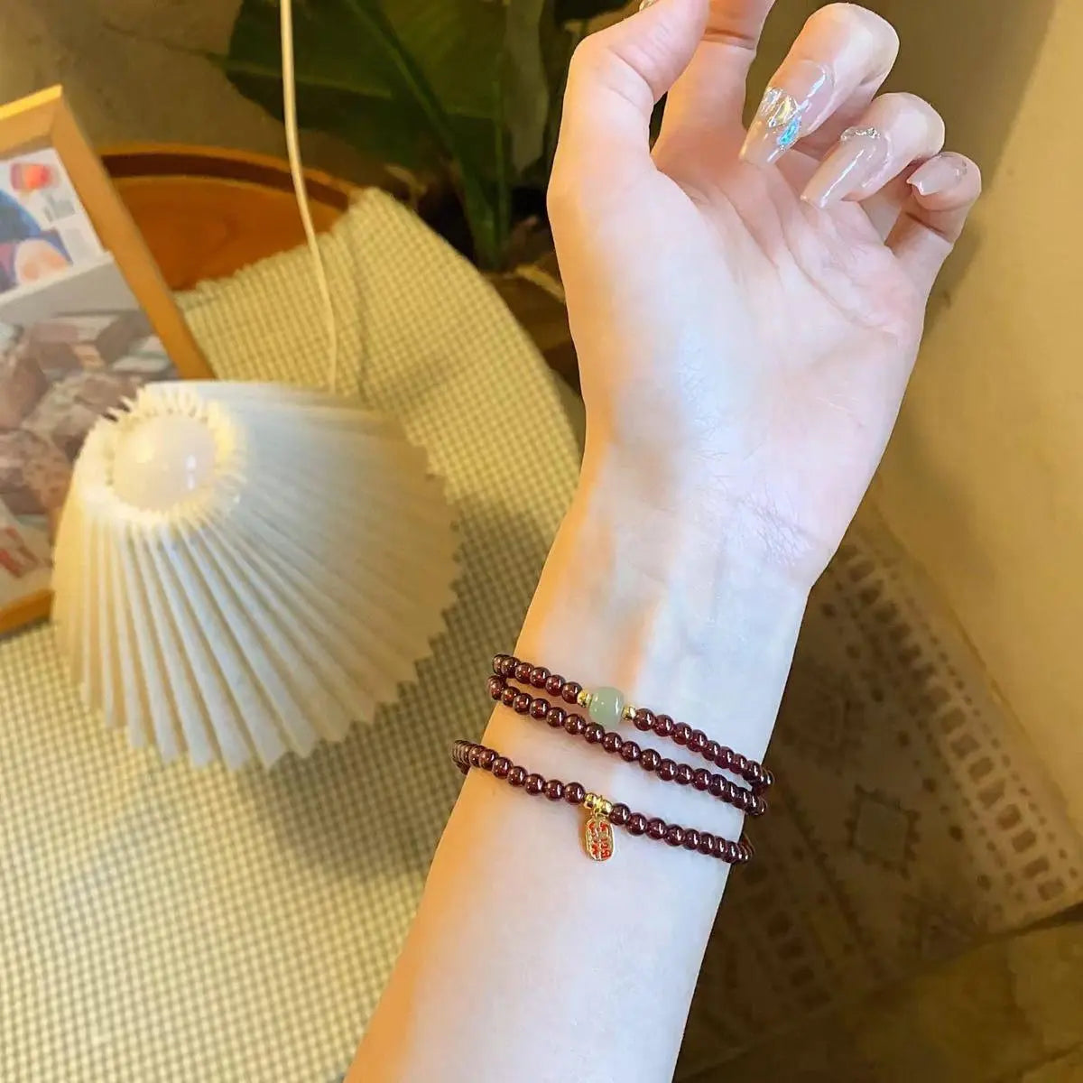Vòng Tay Garnet Đỏ 4mm Vòng Quấn Cổ  – Đá Tự Nhiên – Tăng Năng Lượng, Thu Hút May Mắn & Ổn Định Cảm Xúc  Bồ đề sao nguyệt