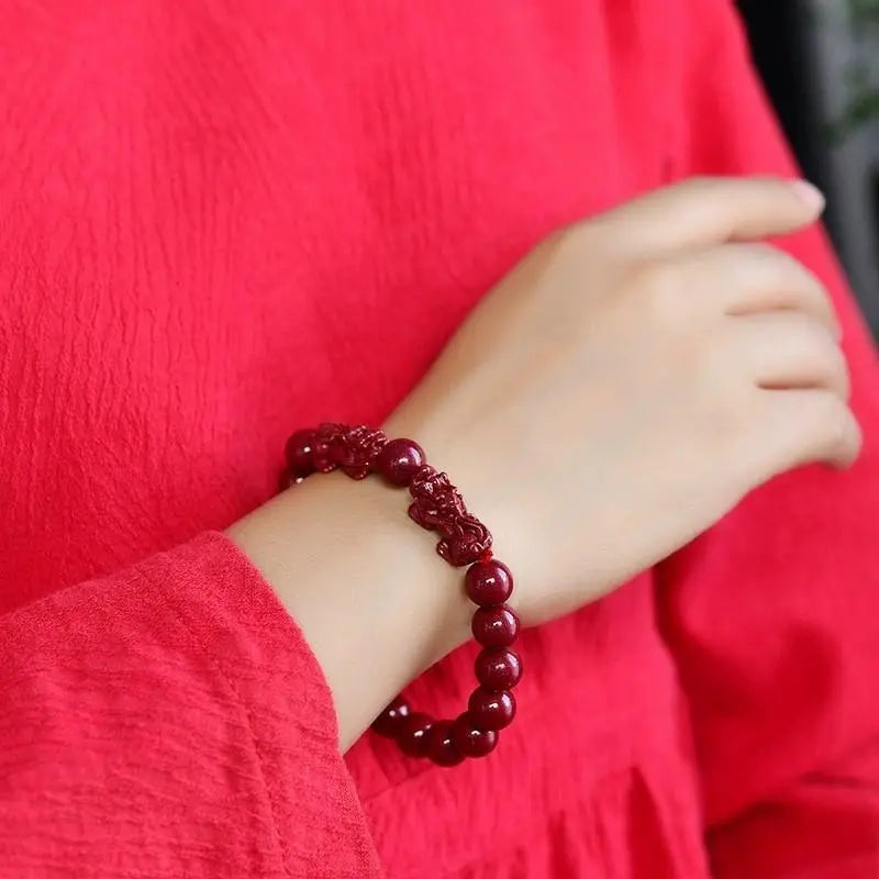 S12 Vòng Tay Chu Sa Tỳ Hưu 8–10–12–14mm – Đá Tự Nhiên – Chiêu Tài Lộc, Giữ Của & Bảo Hộ Bình An  Bồ đề sao nguyệt